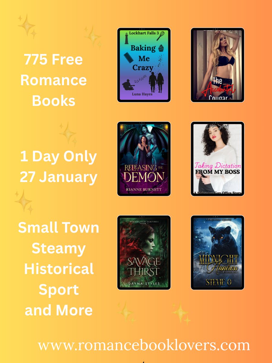 LunaHayesWrites's tweet photo. It's Romance Book Blast day! 775 free books and thousands on sale. https://t.co/KsMeY0gsZp https://t.co/4uiI3nFzya
