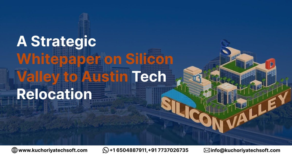 KuchoriyaSoft's tweet photo. Winning the Move: Silicon Valley to Austin Tech Expansion

Tech companies relocating to Texas are scaling faster with AI, SaaS &amp; cloud innovation.

📘 Whitepaper: https://t.co/SyRTnruY0v

🌐 https://t.co/9eQmsfhyct

#SiliconValleyToAustin #AustinTech #TechRelocation #AI #SaaS https://t.co/NdVj7hdZrs