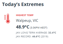 PilotPoli's tweet image. And that is the record for the highest temperature in Victorian history, officially broken. 

#vicweather #melbourneweather