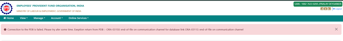 pf_consultant's tweet photo. Dear @officialepfo, Kindly fix the joint declaration submission database issue urgently... for the last 1 week same error show after submittion the OTP https://t.co/8GHvZGxoUU