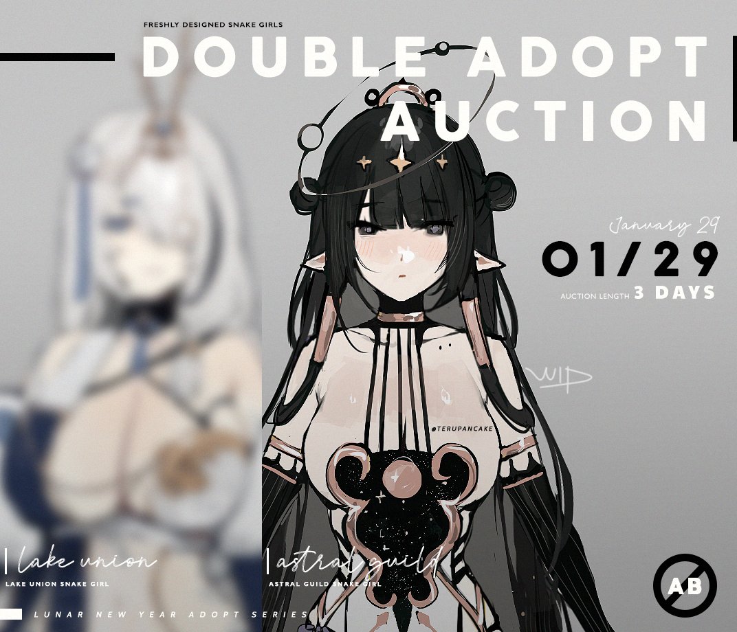 【ADOPT AUCTION】 
I'll be running two new adopt auctions on 01/29! I will tweet the link once the auction goes live

Like last time there wont be an AB option and bidding will end within 3 days. All of the funds will go towards medical bills🙇‍♀️cries in no insurance