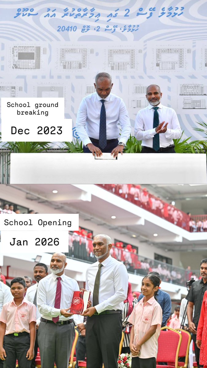 ބިންގާ އެޅިތާ 2 އަހަރު ތެރޭ މަސައްކަތް ނިންމާ އެންމެ ޒަމާނީ ފެންވަރަށް ކުދިންނަށް ކިޔަވާދެވޭ ތަނަކަށް ހަދައިފި. 

<a href="/MMuizzu/">Dr Mohamed Muizzu</a> 👏👏
<a href="/presidencymv/">The President's Office</a> 

މަރުޙަބާ ދިވެހީން. 🇲🇻

#DhiveheengeRaajje