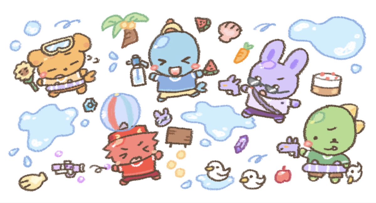 다같이 물총놀이 하자