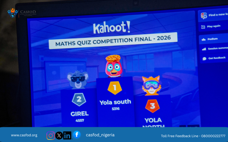 casfod_nigeria's tweet photo. International Day of Education 2026 in Adamawa State.
The event marked d grand finale of the Technology-Driven Interschool Spelling Bee and Mathematics Quiz Competition, implemented under the CASFOD AGREE Project. Schools from Yola North, Yola South, Girei, &amp; Demsa LGAs (2/6) https://t.co/S0dAED8odn