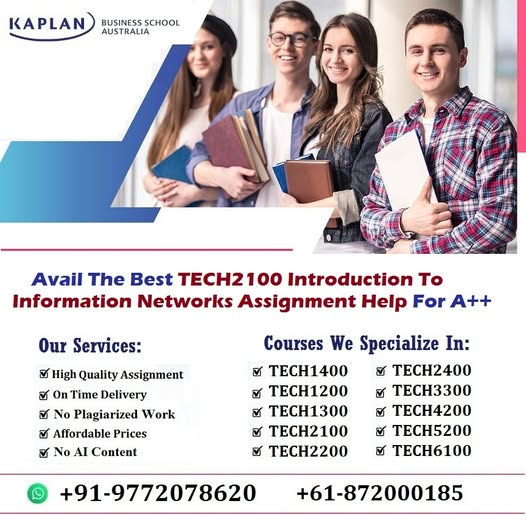 ShirleyNicole26's tweet photo. Our professionals and experts can serve you high quality TECH2100 Introduction to Information Networks assignment help and best academic assistance.#TECH1400 #TECH2100 #TECH2200 #TECH2300 #TECH3100 #TECH2400 #TECH4300 #AssignmentHelp #AustraliaAssignmentHelp #KaplanBusinessSchool https://t.co/JQOE8rUXN6