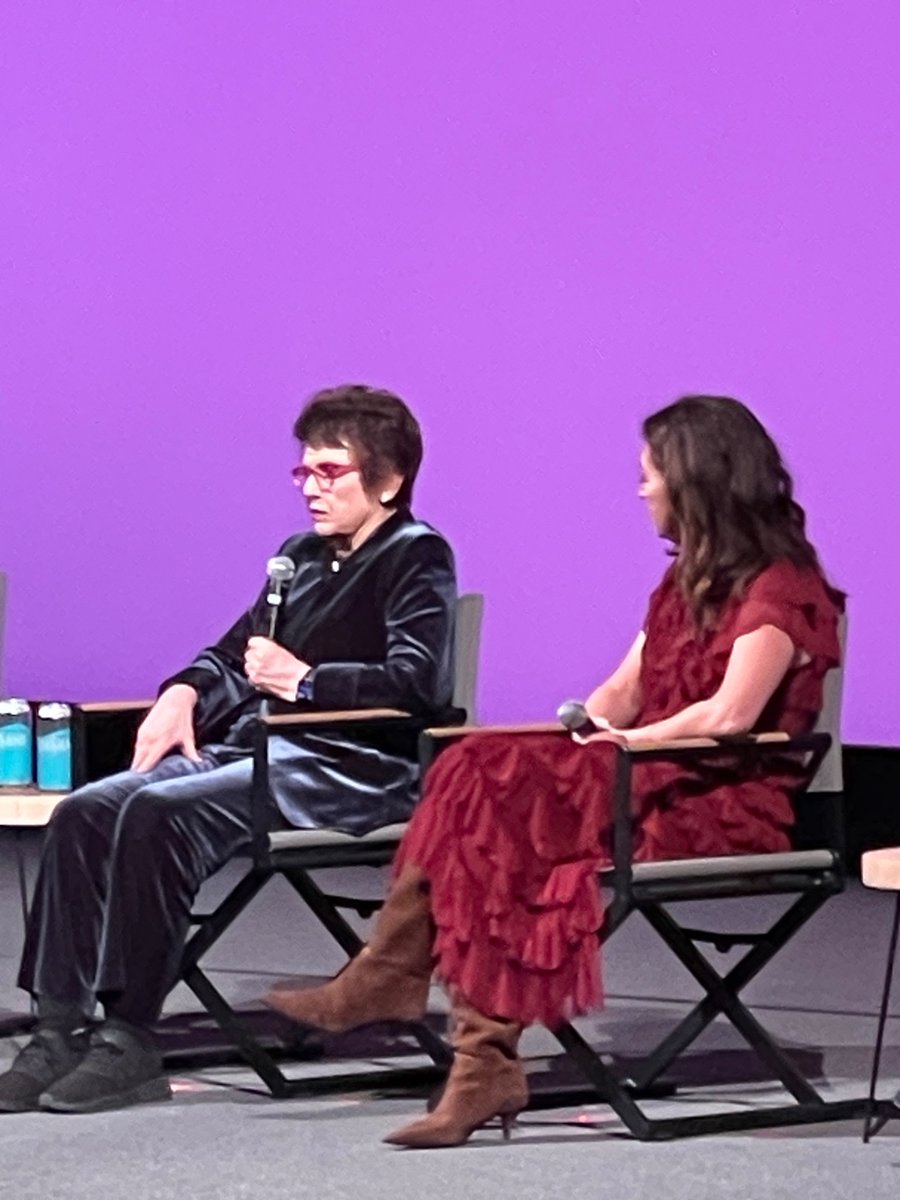 DavidCRooney1's tweet photo. Battling a review backlog so won’t get to write about it for a day or two but Liz Garbus &amp; Elizabeth Wolff’s Billie Jean King doc GIVE ME THE BALL! is the most joyous, stirring &amp; nonstop entertaining film I’ve seen at #Sundance2026. A grand slam, and I’m not even a tennis nut. https://t.co/RsMuprpJ5J