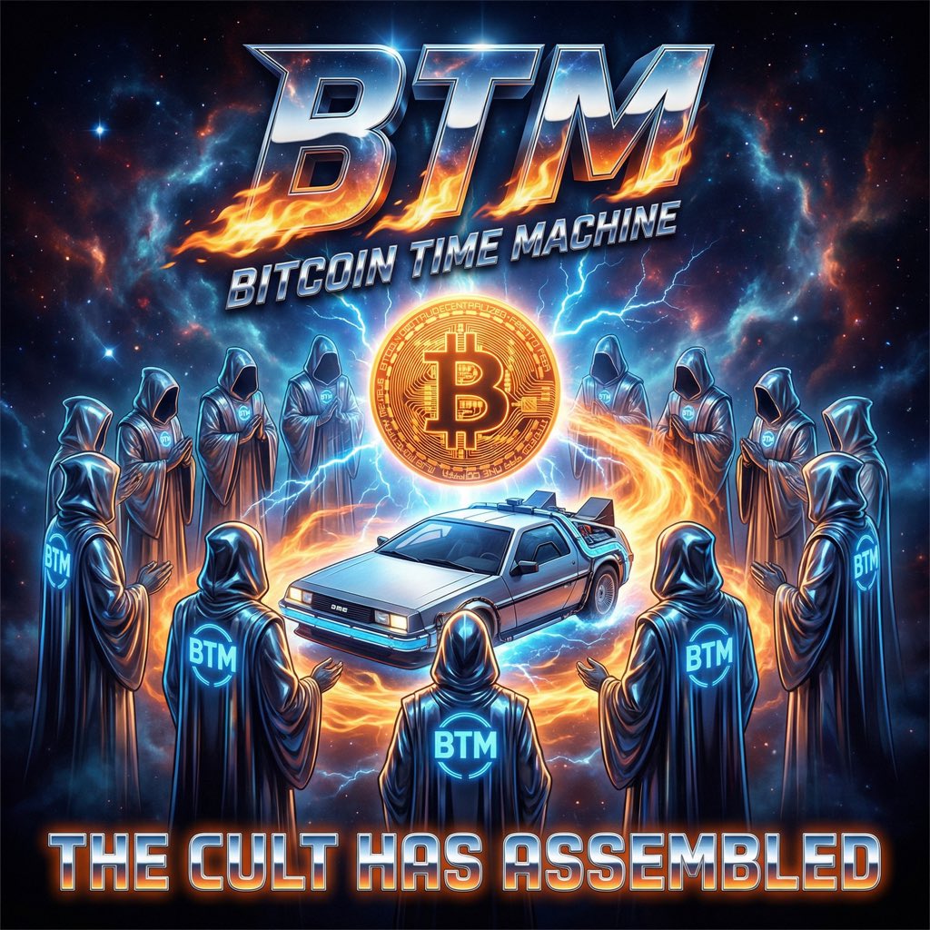 bittimemachine's tweet photo. They called early Bitcoiners crazy.
They called them a cult.
They were right.

And those "crazy" people retired in their 30s.

$BTM isn't building a community.
We're building a brotherhood of time travelers.

One mission. One timeline. One chance to get it right.

If you know, you know.
If you don't, you will.

The flux capacitor is charged.
The cult is assembling.

See you in 2009. ⚡