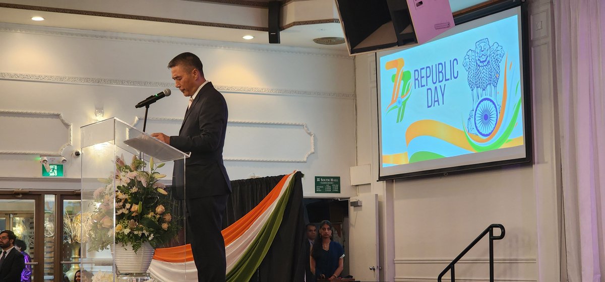 DaveHayer's tweet photo. Happy India's 77th Republic Day on January 26, 2026 to everyone who is celebrating.

Honoured to attend 77th Independence Day celebration of India hosted by Masakui Rungsung Consul General of India in Vancouver, Canada to celebrate strong ties between India and Canada ..... https://t.co/hASu5SJErP