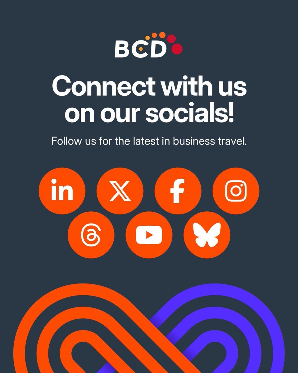 JFDEMOL's tweet image. 🤓 Stay ahead, stay inspired, stay connected! 
Follow BCD on all social media channels for fresh insights, smart travel management updates and a look behind the scenes of #LifeAtBCD. 

Let’s shape the future of corporate travel together – one post at a time. 

#BCDTravel