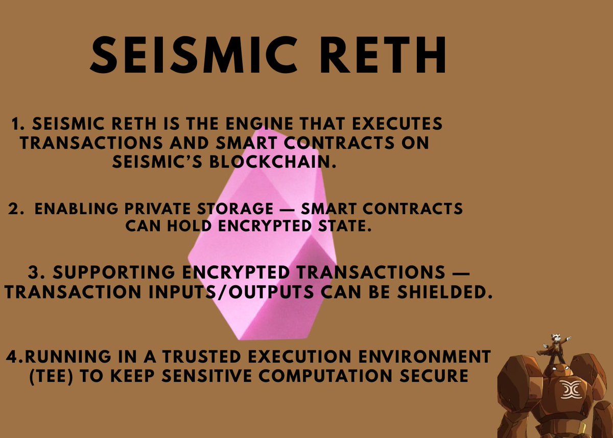 Seismic Reth is the native execution client for the Seismic blockchain,  developed to bring privacy directly into blockchain execution Traditional  blockchain execution clients validate transactions and update global state  transparently, making most