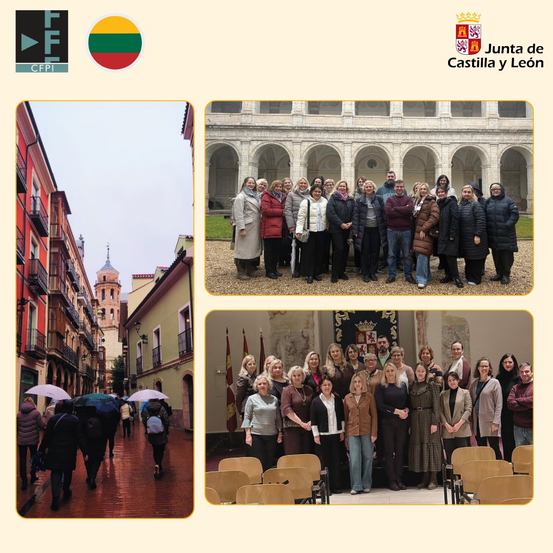 CFPIdiomas's tweet photo. Recibimos a una nueva delegación de docentes de Kaunas (Lituania) 🇱🇹

Les reciben en la Consejería de Educación de CyL y  realizan una visita guiada, un poco pasada por agua, por la ciudad de #valladolid

#formaciónCyL #innovaCyL #internacionalizaCyL #aprendeinnovaycomparte https://t.co/aH3f4q8Wsi