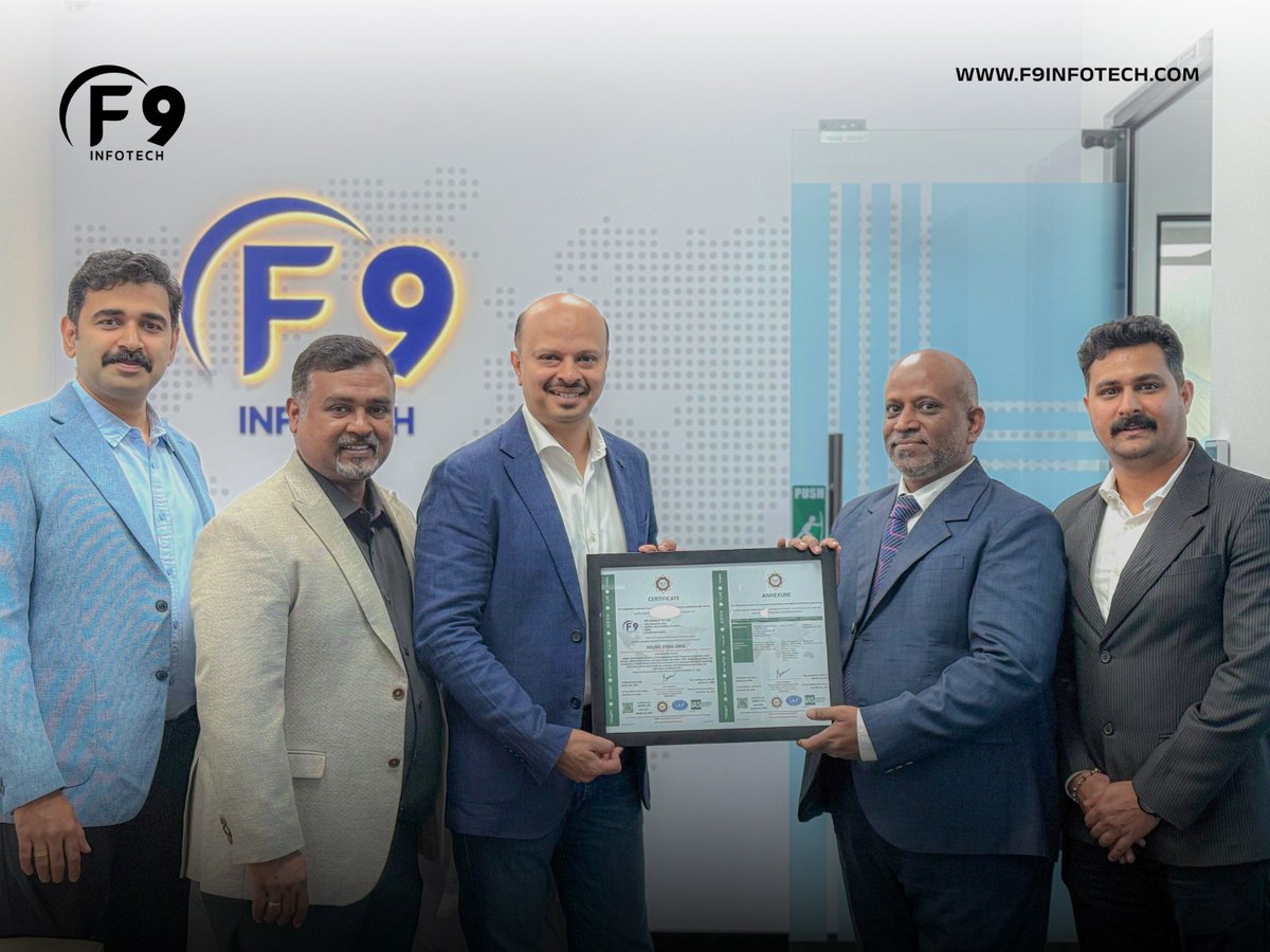 F9Infotech's tweet photo. A Global Standard 🌍 A Stronger F9 🛡️

The latest global standard for information security—validating our unified, enterprise-grade security across all locations.

More than a certification. A statement of trust and future readiness. 🚀

🔐 Secure | 🌐 Global https://t.co/0ACtrIgGzA