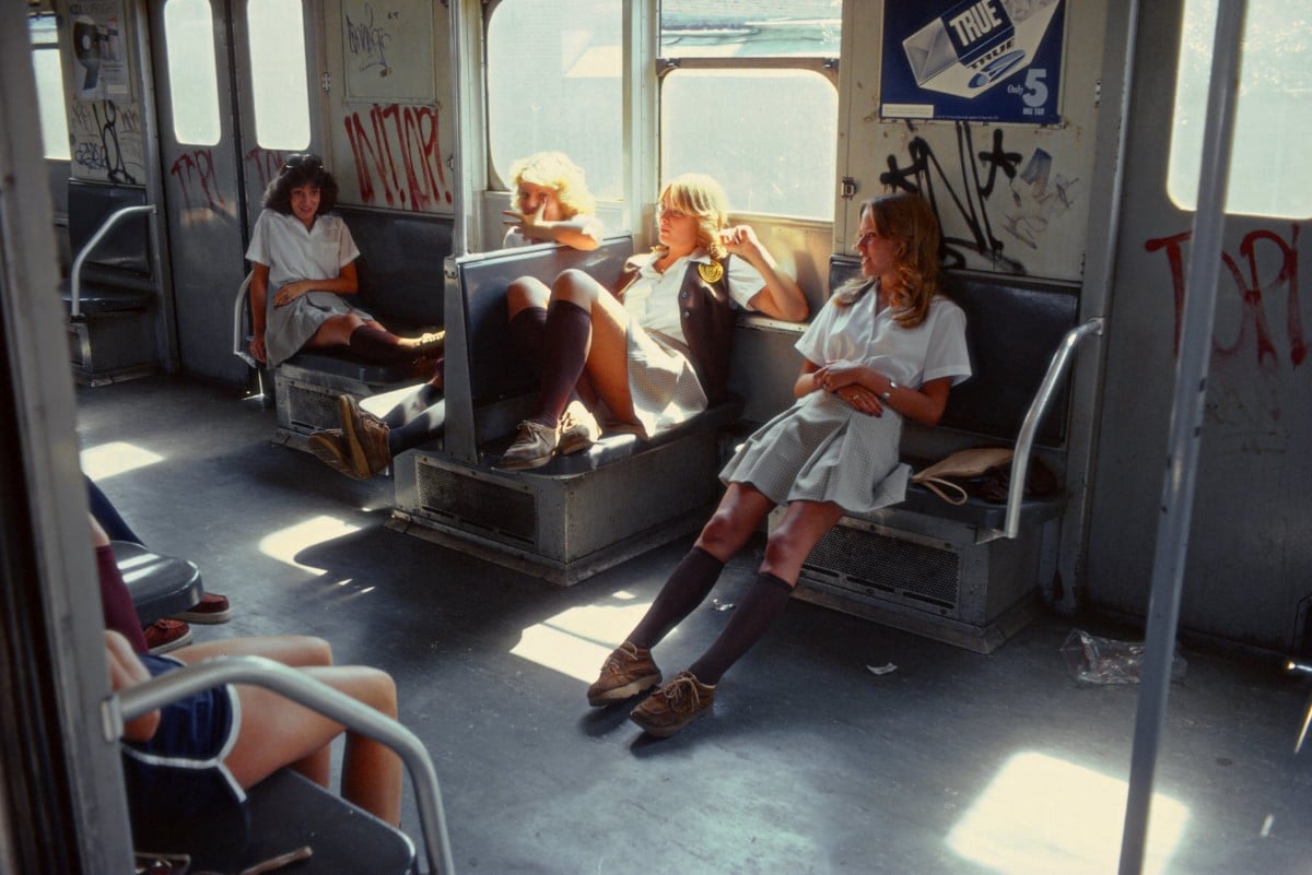 Schoolgirls on the New York subway. USA, 1978 | Willy Spiller