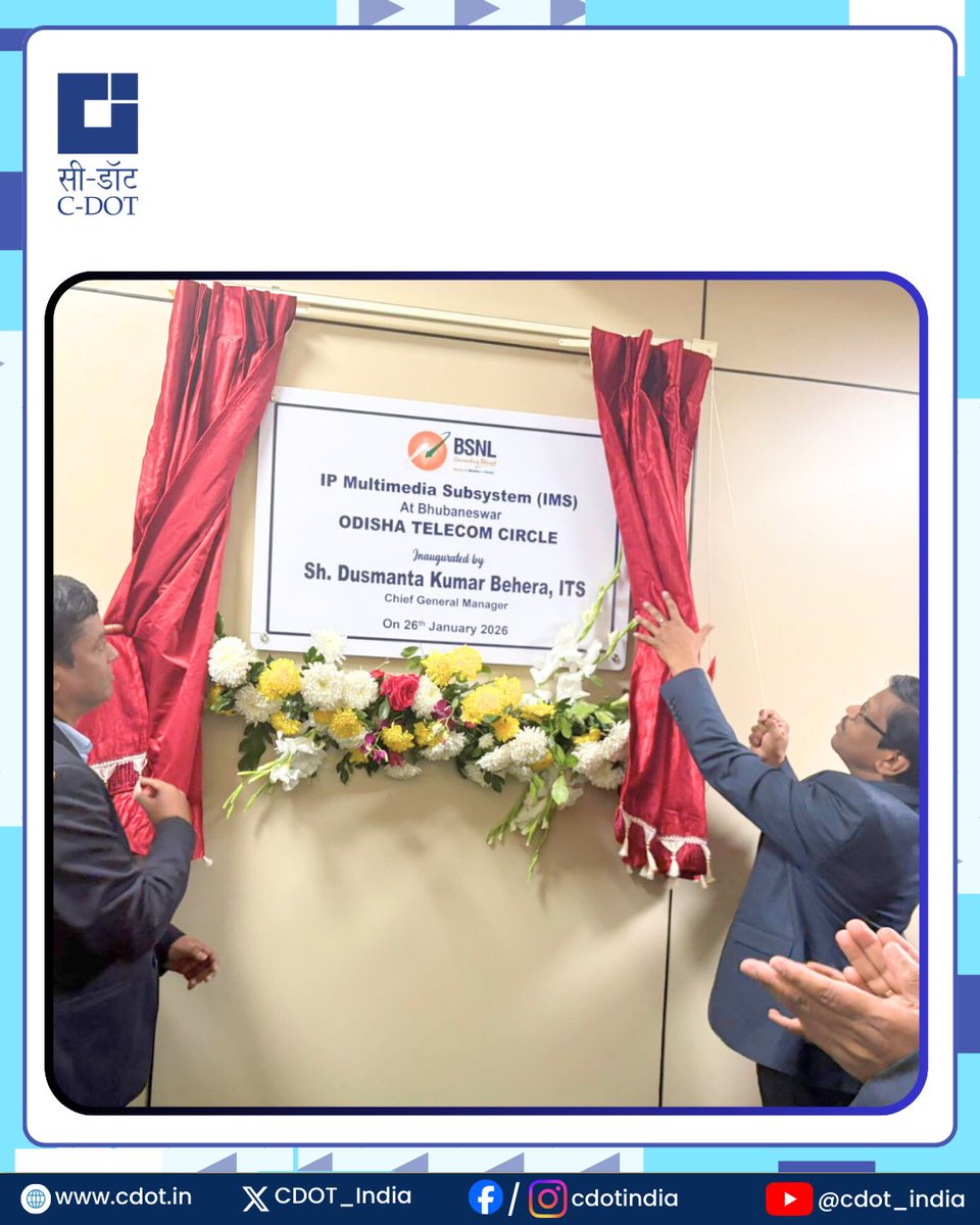 CDOT_India's tweet image. Building on the #successful rollout of #Indigenous #4G services inaugurated by Hon’ble Prime Minister Shri @narendramodi Ji with @CDOT_India 4G/5G(NSA) Core as the backbone of India’s #Swadeshi4G ecosystem, another important #milestone has been achieved in India’s #telecom