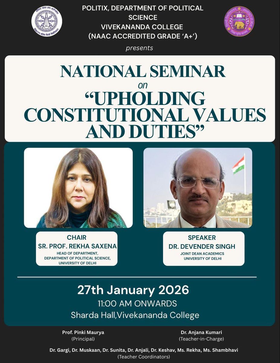 ProfRekhaSaxena's tweet photo. ⁦⁦@vvkCollege⁩ https://t.co/9HsP6fOJDr