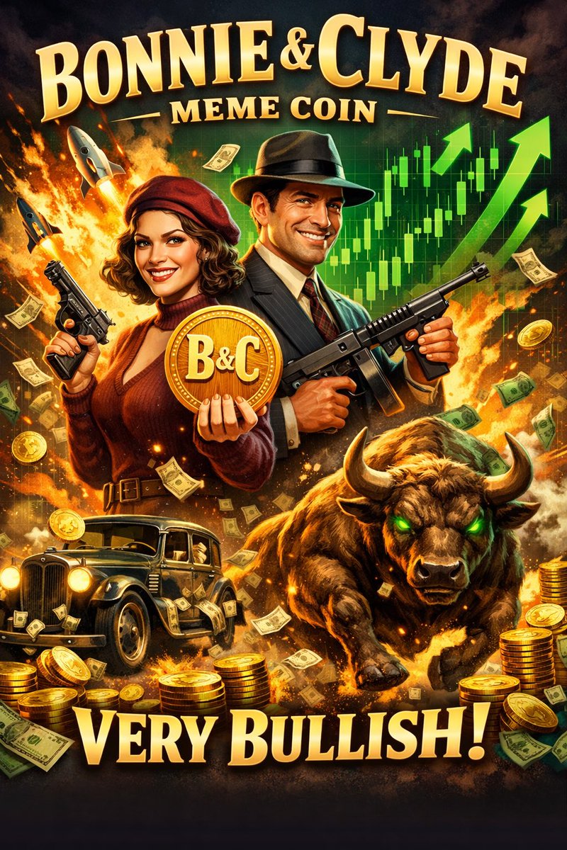 Bonnie & Clyde Meme Coin is locked in and VERY bullish 🚀💰 Outlaw energy  meets market momentum. Hold tight, legends ride together. #BonnieAndClyde  #MemeCoin #Bullish #Crypto 🚀