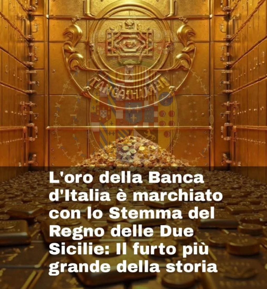 itsmeback_'s tweet image. L’oro che oggi giace nei caveaux della Banca d’Italia è marchiato con lo stemma del Regno delle Due Sicilie. Un simbolo di un furto storico che pochi conoscono, ma che racconta una delle ingiustizie più gravi del Risorgimento italiano. Quando il Regno delle Due Sicilie fu annesso…