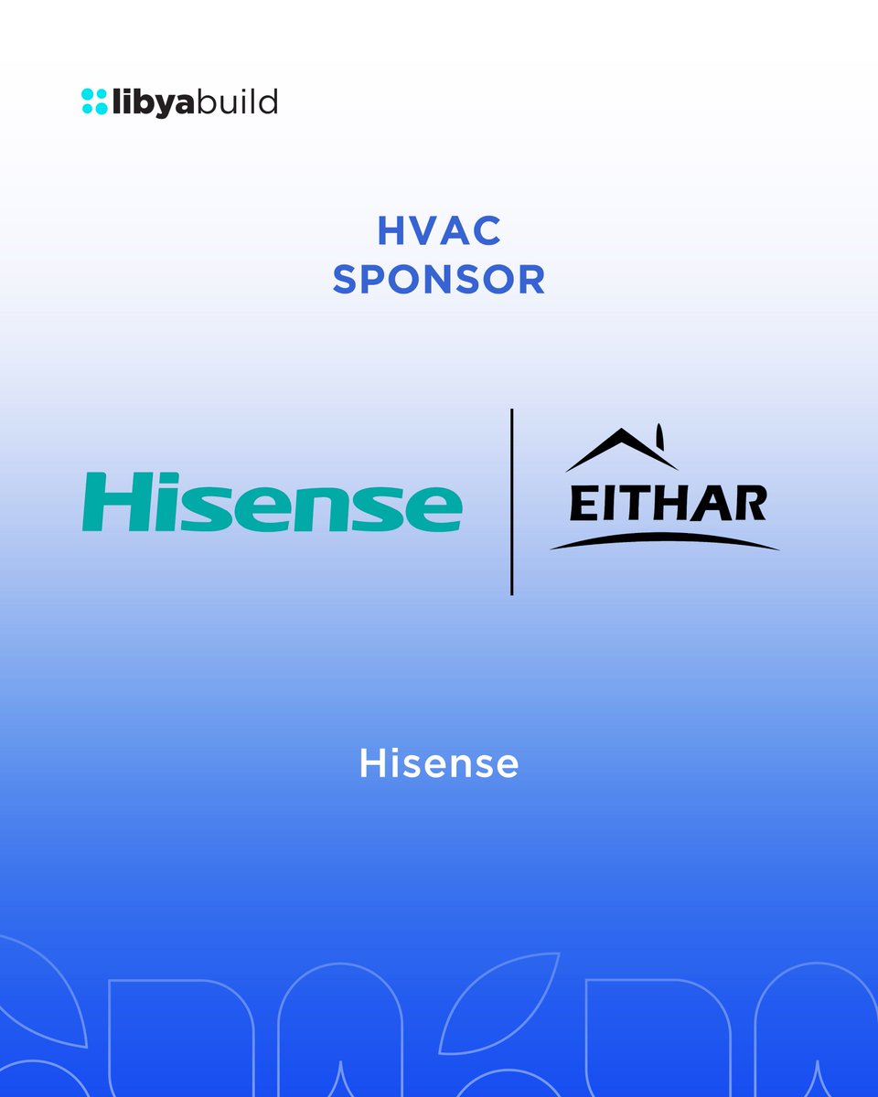 يسعدنا الترحيب بـ إيثار، الوكيل المعتمد لـ هايسنس، كراعي أنظمة التكييف لمعرض ليبيا بيلد بنغازي 🎉 بحلول مناخية مبتكرة تعزز الراحة والكفاءة.

Excited to welcome Eithar, Hisense agent, as HVAC Sponsor at Libya Build Benghazi, powering smarter, more efficient buildings.