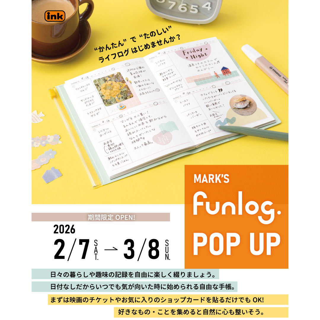 ink_danchi's tweet photo. #インク卸団地店
#ライフログ
#funlog

＊＊＊＊＊＊＊＊＊＊＊＊＊＊＊＊
『MARK'S funlog POPUP』
日程:2026年2月7日(土)〜3月8日(日)
場所:インク卸団地店A館イベントスペース
＊＊＊＊＊＊＊＊＊＊＊＊＊＊＊＊ https://t.co/6owE3pH134