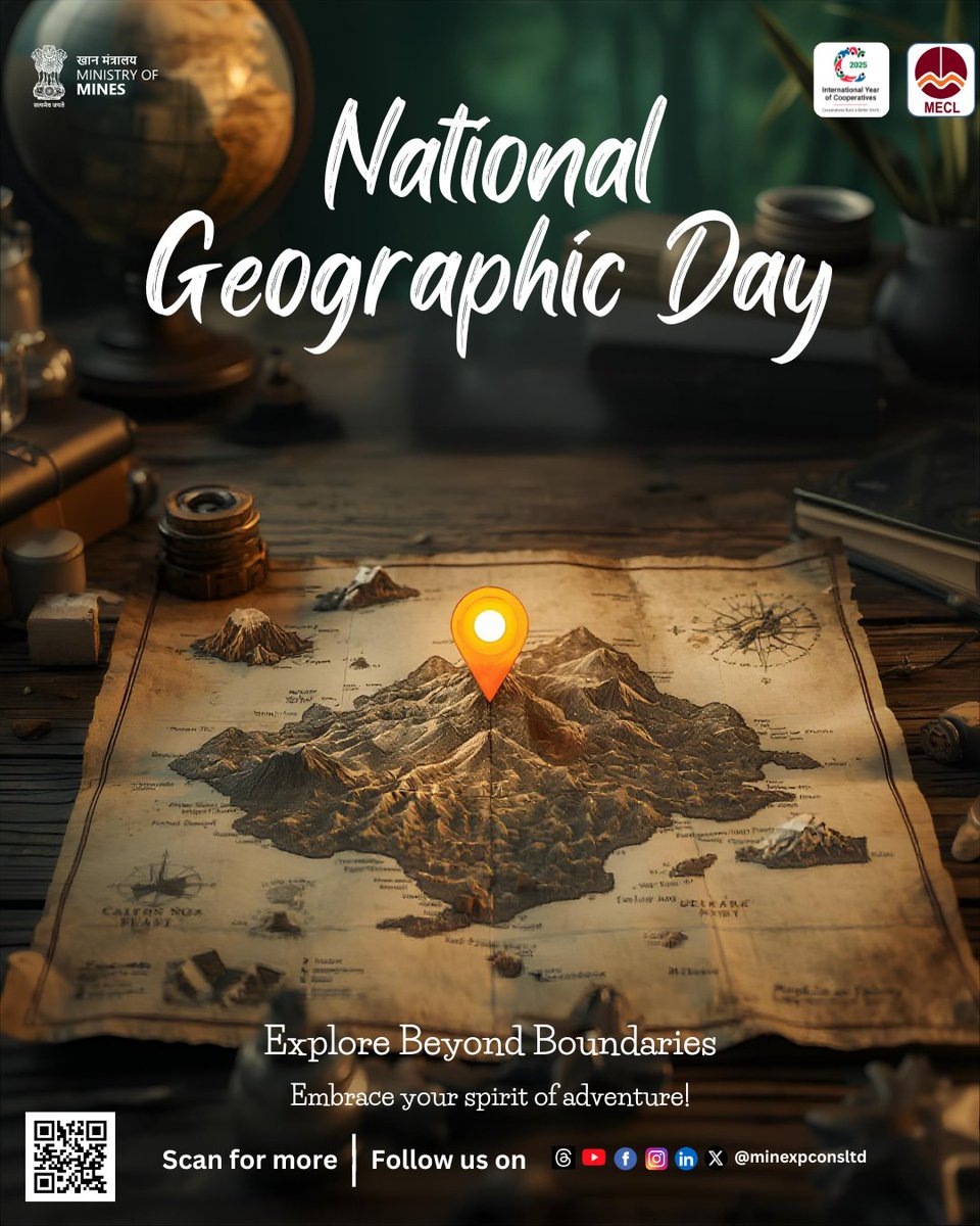 minexpconsltd's tweet image. On National Geographic Day, we honour the spirit of research, documentation, and exploration that brings our planet closer to us.
MECL continues its journey beneath the surface for a better tomorrow. 🌏

#nationalgeographicday #mecl #mineralexploration

@MinesMinIndia