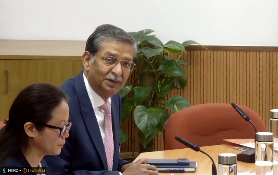 India_NHRC's tweet image. NHRC, India’s core group meeting in hybrid mode on disabilities in progress. Chairperson, Justice V. Ramasubramanian is chairing it in the presence of Member, Smt Vijaya Bharathi Sayani, Secretary General, Shri Bharat Lal, senior officers and experts. #HumanRights #Disabilities