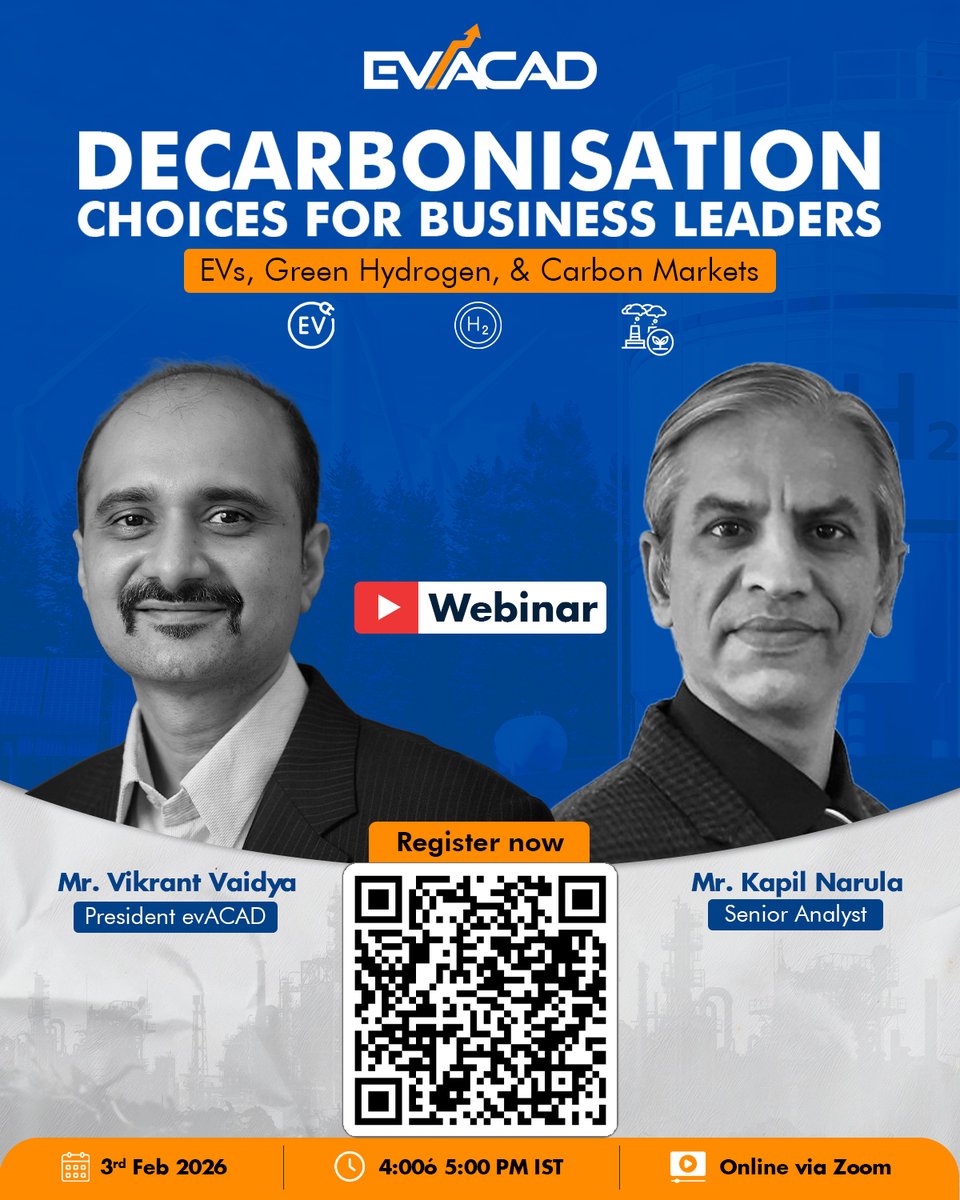PmanifoldA's tweet photo. Net Zero targets are easy. Decarbonisation decisions aren’t.
Join this expert-led session on how leaders should sequence electrification, green hydrogen &amp; carbon markets, without hurting competitiveness.
📅 3 Feb | 4 PM IST
🔗 Register Now: https://t.co/ulDdJHsgJf https://t.co/8rqYjU6hWI