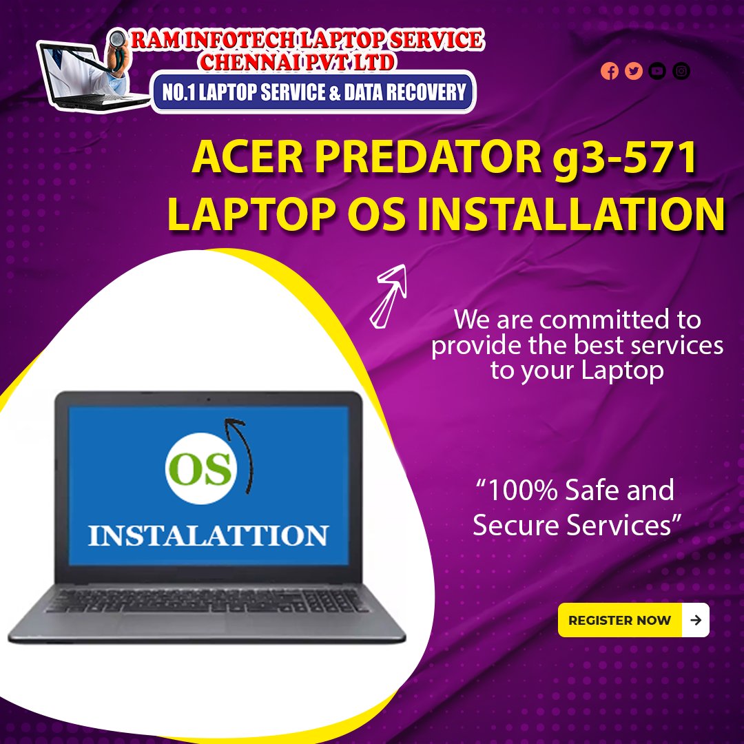 RRaminfotech's tweet photo. 🚀 Upgrade your Acer Predator G3-571 with our fast and professional OS installation service at Raminfotech Laptop Service, Chennai Pvt Ltd - Villivakkam. Experience seamless performance and enhanced functionality tailored to your needs. #AcerPredator #raminfotech #villlivakkam https://t.co/54sPIjVbYi