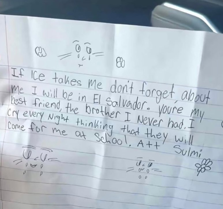 OunkaOnX's tweet image. Child leaves note for friend, afraid ice will take him
