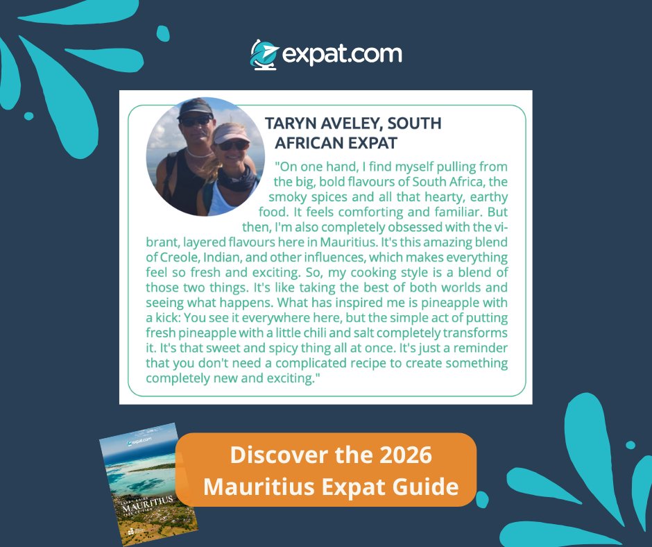 expat_blog's tweet image. 🇲🇺 Living in Mauritius: what expats say
How expats adapt their eating habits: Taryn Aveley, South African expat in Mauritius, shares his tips.

📥 Download the 2026 Mauritius Expat Guide👉 expat.click/guideMUR26-en-…

#Mauritius #expatsmauritius #ExpatLife #ExpatGuide #MauritiusGuide