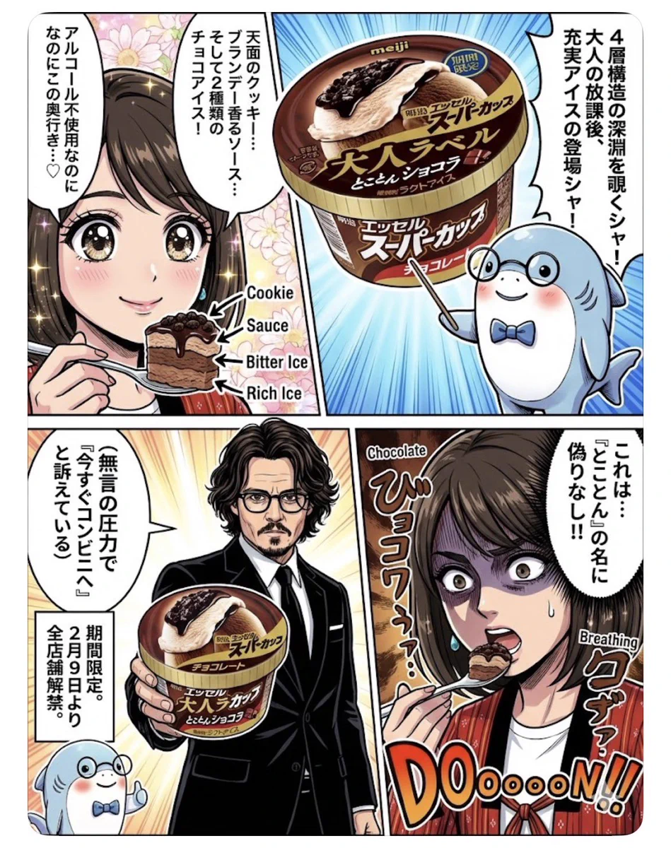 ショコラページ　似顔絵 明治 エッセル スーパーカップ【公式】 on X: 