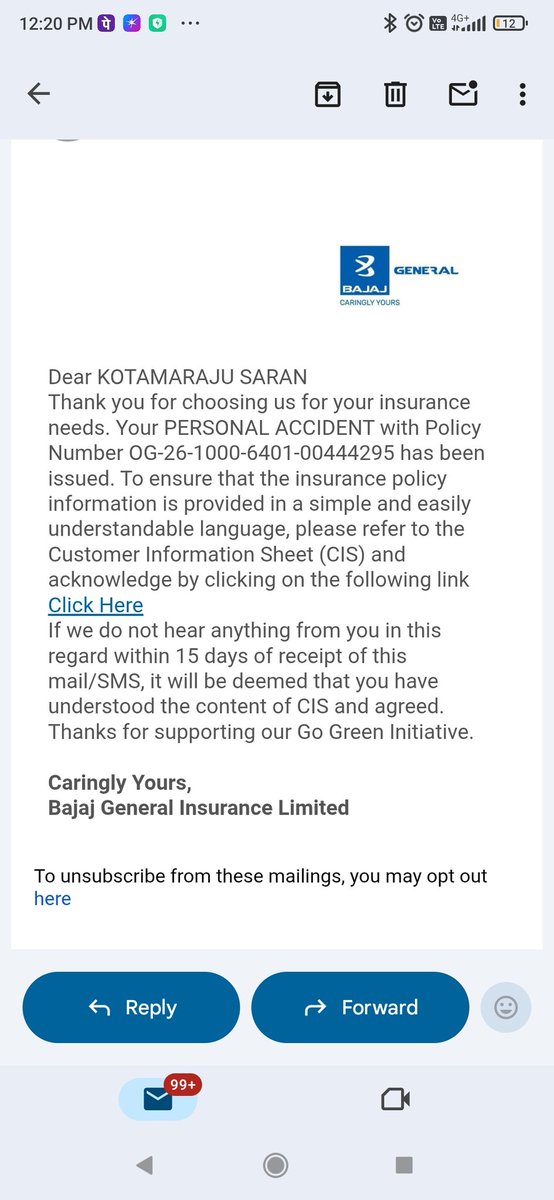 NagaSaran6's tweet photo. @Bajaj_Finserv  @irdaindia i have been check my details in the app there some u wanted details are listed i dont need all that please close them as early iam using only this Bajaj for my health insurance only. If possible please call me. Check the attached i dont need this. https://t.co/gVLFAa8Hg8