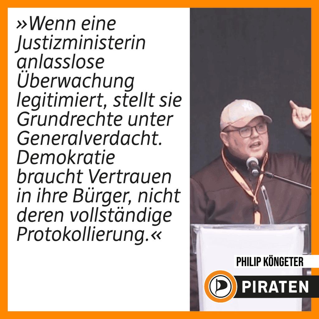 PiratenBW's tweet image. Mit dem Ja von Justizministerin Hubig zur #Vorratsdatenspeicherung will die Regierung alle ohne Anlass erfassen: IP-Adressen, Ports, Nutzerspuren auf Vorrat. Das ist keine Sicherheit, sondern Massenüberwachung. Anonymität ist ein Grundrecht! #Datenschutz
heise.de/news/CCC-vs-Da…