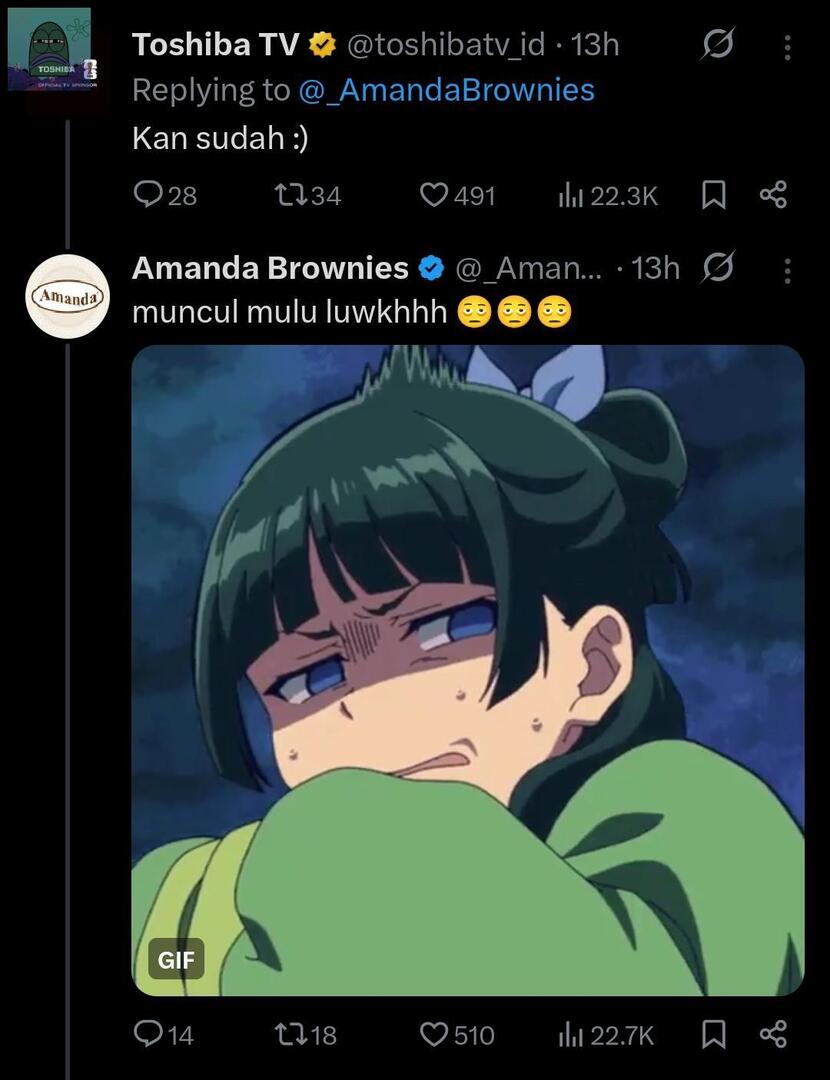 💚 pls sender nge ship toshiba sama amanda bangett, kalian pacaran aja pls, beli amanda gratis tv :D