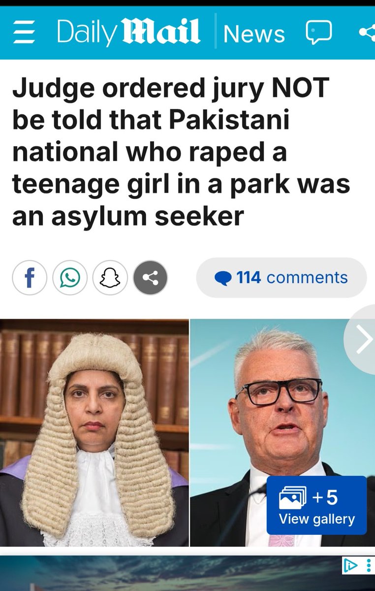 Only in the UK will a judge put a gagging order on the media &amp; instruct that the jury not be told that the rapist was a Pakistani Illegal migrant. The corruption in this country has no bounds. Illegal migrant rapists are protected, whilst British women &amp; girls are sacrificed!
