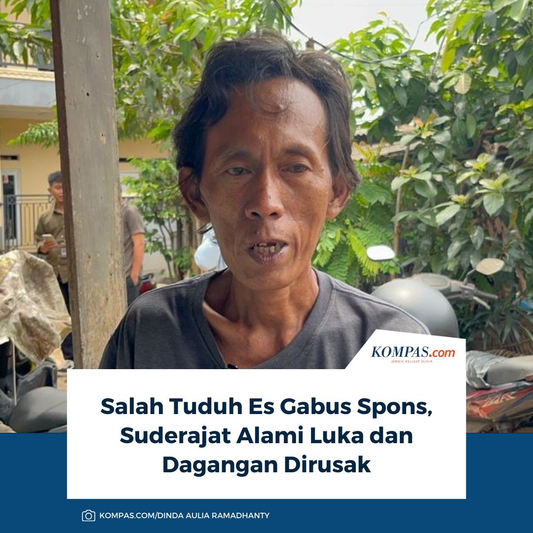 kompascom's tweet image. Pedagang es gabus bernama Suderajat (49) mengaku belum berani kembali berjualan setelah dituduh menggunakan bahan spons pada dagangannya dan mengalami kekerasan di kawasan Kemayoran, Jakarta Pusat.

Baca di sini: megapolitan.kompas.com/read/2026/01/2…

~AA #EsGabus #SalahTuduh #Kekerasan