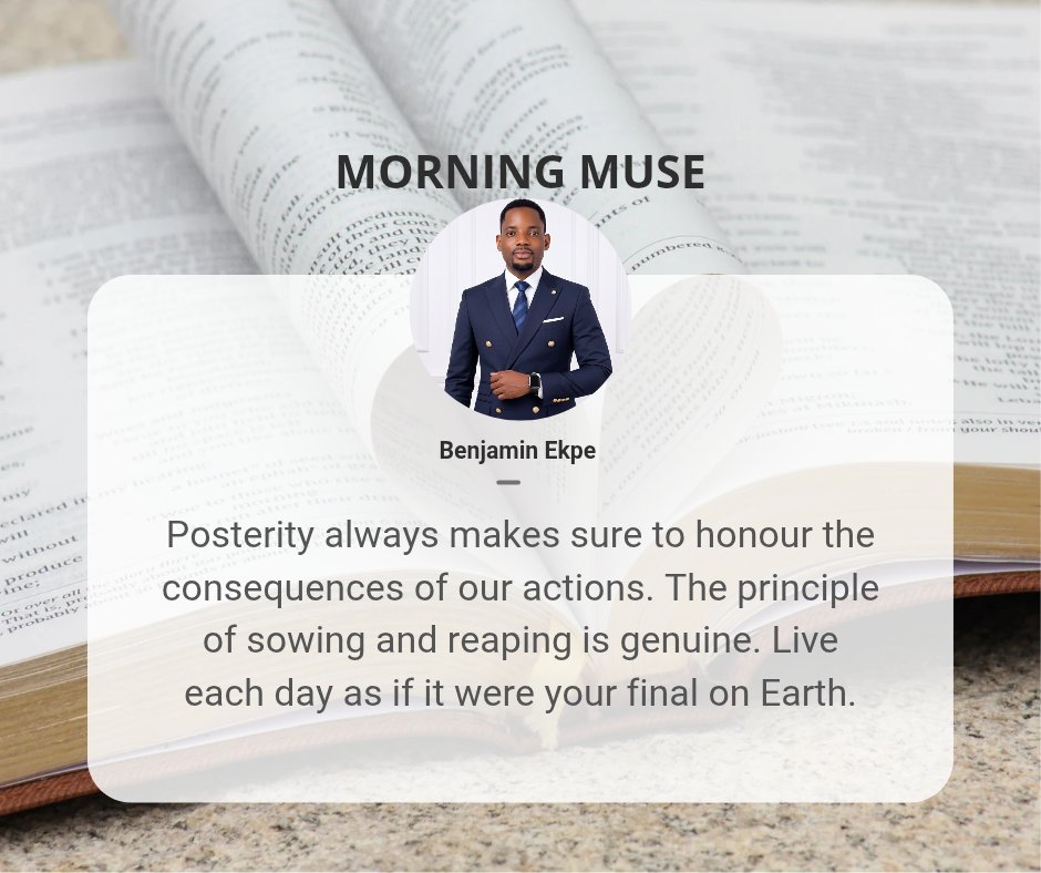 BenjaminEkpe3's tweet image. Whether you are an employer or employee, be careful with your dealings, for time is a stamp that never forgets. Do to others what you love to be done to you. 

#posterity #consequential #thinking