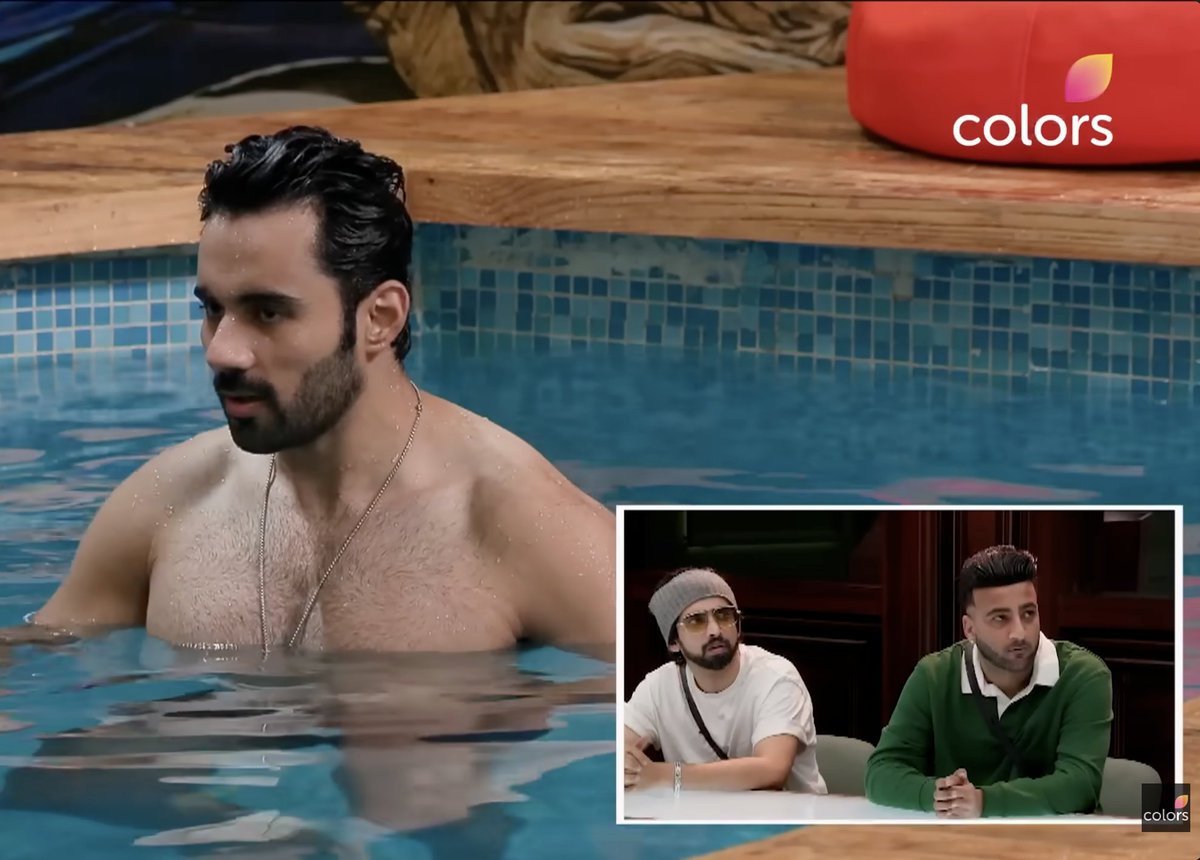 GibberishLang's tweet photo. The way I always have to watch this ep squinting my eyes cause I just know entire gharwale thought absolutely different something was happening in the pool💀. Their expressions said it all😭, ek ek ke tote, hosh sab udgaye the🌚. And the angles by bade papa yaar😭. #Abhinoor https://t.co/d6d3f6lEx4