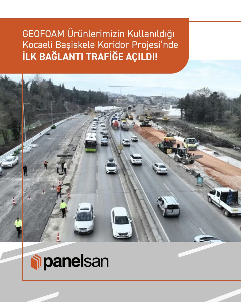 panelsantr's tweet photo. Başiskele Koridor Projesi’nde ilk etap trafiğe açıldı.
Geofoam blok yol dolgu sistemiyle inşa edilen projede ilerleme %45 seviyesine ulaştı. Yaklaşık 100.000 m³ Geofoam kullanımıyla 350 milyon TL yatırım tasarrufu sağlandı.
#Panelsan #Geofoam #Altyapı #Mühendislik https://t.co/krPu3KOPnV