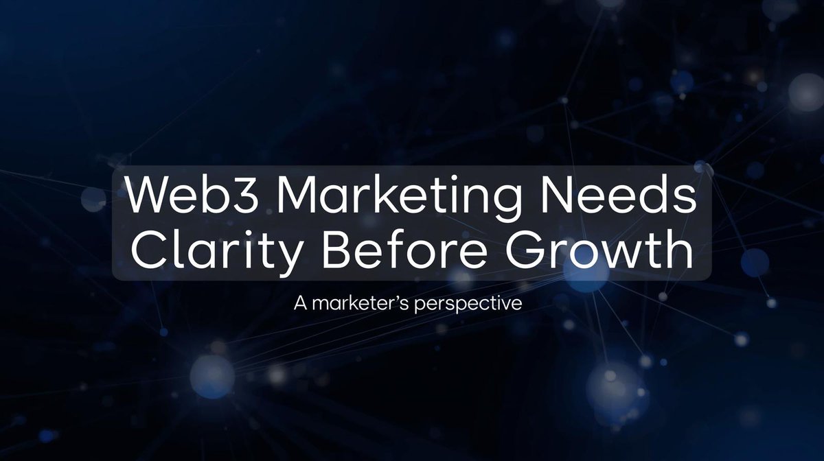 Biggest misconception traditional marketers have when entering Web3:
That marketing’s job is to drive growth immediately.
In reality, early-stage Web3 marketing is about creating clarity, trust, and belief.
Growth comes later.