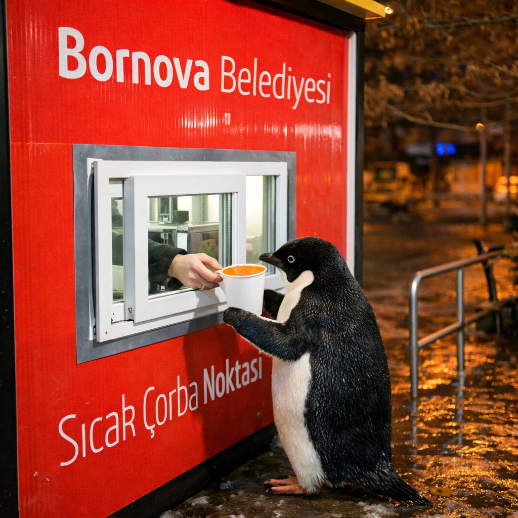 bornovabld's tweet photo. Son günlerin merak edilen pengueni bulundu: üşümüş de çorbasını içmeye gelmiş. 🐧🍲Bornova’da kimse yalnız değil. 🤍 #penguen https://t.co/SxvLjWdoCS