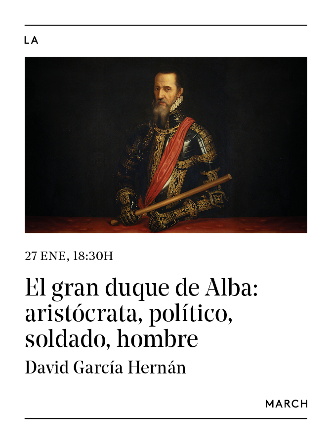 📍 Hoy a las 18:30
El Gran Duque de Alba fue una figura clave en la política y la guerra del siglo XVI desde sus roles como cortesano, gobernador y estratega militar. 👑⚔️ 
 👉 Sigue la conferencia en directo: march.es/es/madrid/conf…