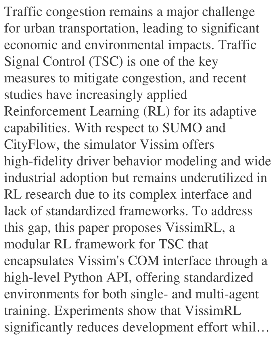 PIN's tweet image. VissimRL: A Multi-Agent Reinforcement Learning Framework for Traffic Signal Control Based on Vissim

Hsiao-Chuan Chang, Sheng-You Huang, Yen-Chi Chen, I-Chen Wu
arxiv.org/abs/2601.18284 [𝚌𝚜.𝙼𝙰]