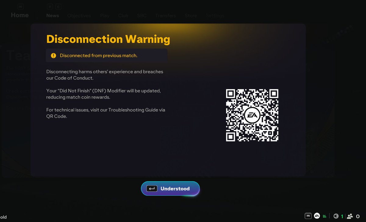 Absolutely unacceptable from <a href="/EAHelp/">EA Help</a>  <a href="/EASPORTSFC/">EA SPORTS FC</a> 
TWO game-breaking bugs in ONE week.
Camera glitch while winning, lost my 2x streak.
Then I WIN another match, get kicked from servers, falsely marked DNF  lost my streak streak + division progress gone.
Support did NOTHING.