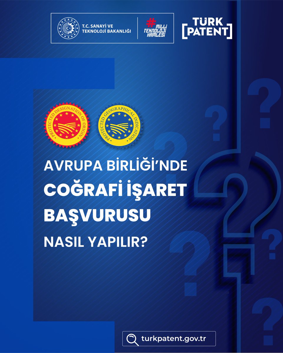 TURKPATENT's tweet photo. Avrupa Birliği’nde Coğrafi İşaret Başvurusu Nasıl Yapılır?

Yenilenen Avrupa Birliği mevzuatı doğrultusunda hazırlanan AB Coğrafi İşaret Başvuru Kılavuzu yayımlandı.

AB’de coğrafi işaret başvuru süreçlerine ilişkin bilgi için web sayfamızı ziyaret edebilirsiniz. 

🔗 https://t.co/i8Vv1DnxlU