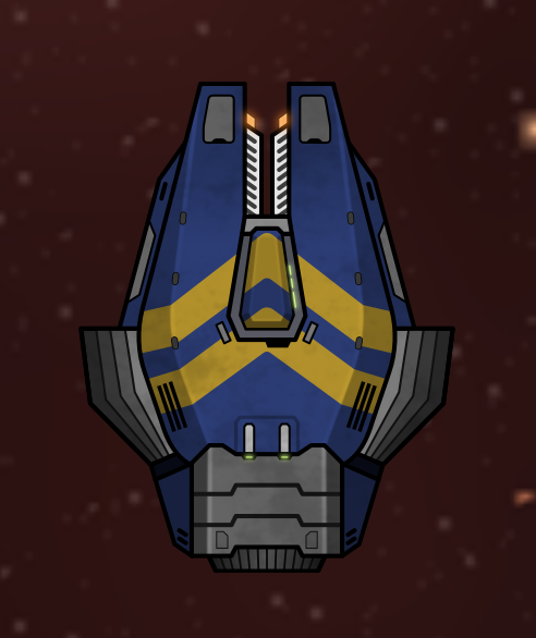 recatek's tweet photo. Workin' on some vector art space ships for a #gamedev project. Easy-to-customize livery with some (ahem) familiar faction color schemes (for testing only!). https://t.co/5KTRPbuw4W
