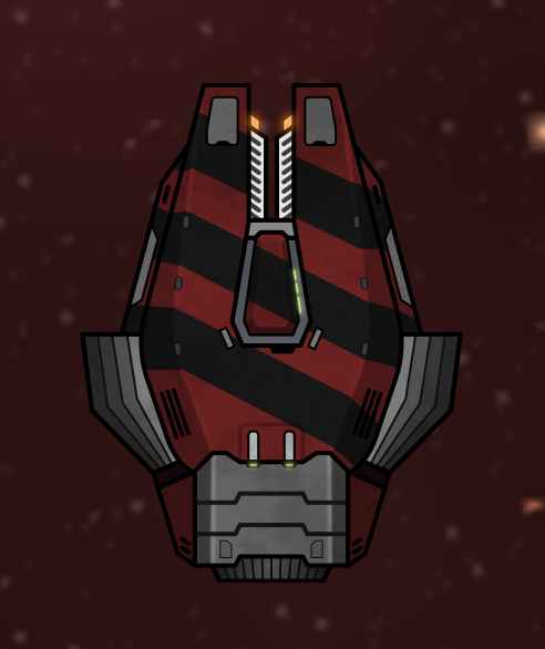 recatek's tweet photo. Workin' on some vector art space ships for a #gamedev project. Easy-to-customize livery with some (ahem) familiar faction color schemes (for testing only!). https://t.co/5KTRPbuw4W