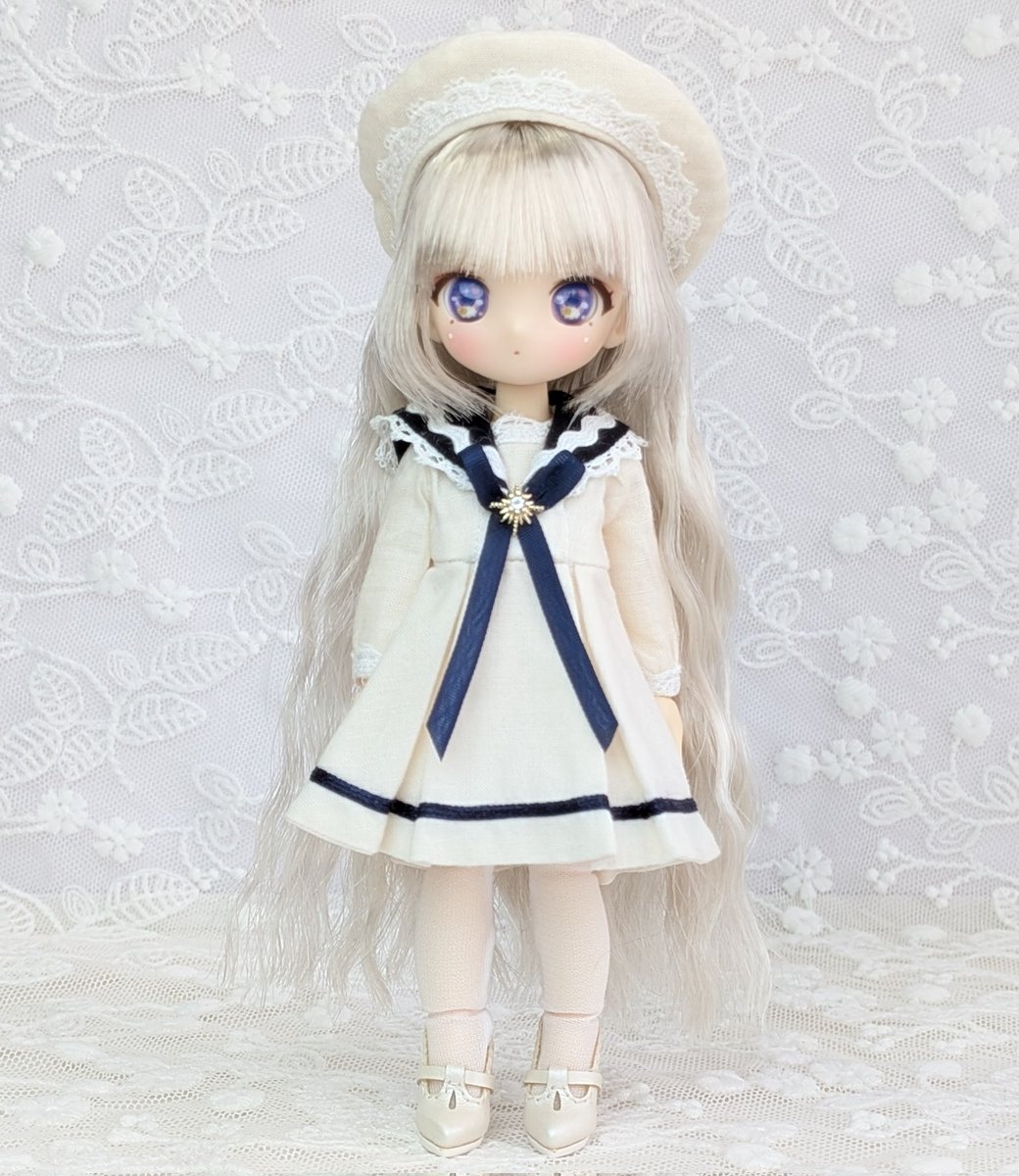 ピコニーモP専用】レースセーラーワンピース ホワイト×ネイビー