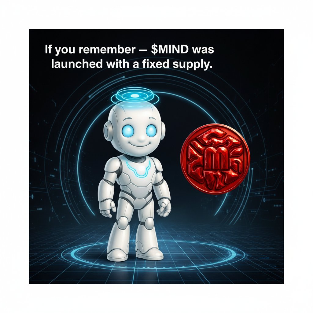 Mind_Token_'s tweet photo. If you remember — $MIND was launched with a fixed supply.

No inflation later.
No surprise minting.
1 billion tokens.
Capped from day one.

What you saw at launch
is exactly what exists today.
Consistency builds confidence.
That’s how MIND was designed. https://t.co/qmhcx71ivk