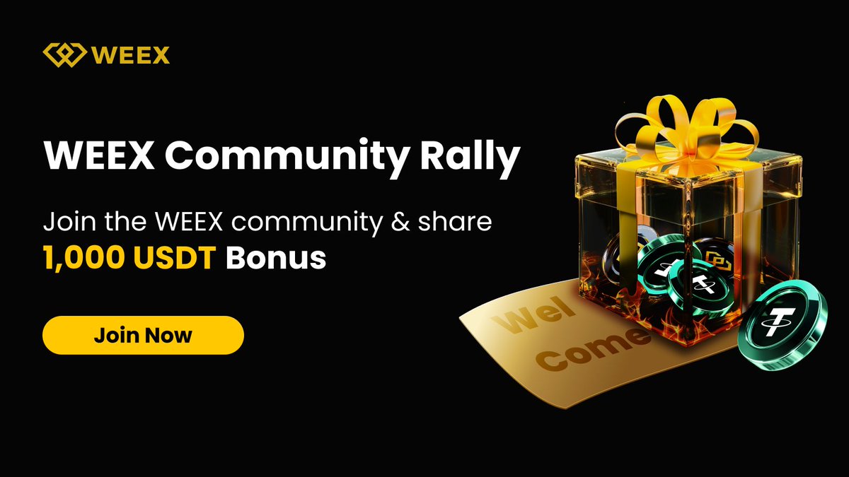 🚀 Join WEEX Community &amp; Win 1,000 USDT!
🎁 1,000 USDT = 100 Winners

How to join 👇
1️⃣ Join TG：bit.ly/3Uopwkj
2️⃣ Send ： #WEEXCommunity + WEEX UID in the group
3️⃣ Finish Gleam Task: gleam.io/lSL2J/weex-com…

👉 Join now &amp; be part of the WEEX community!
🔥 Easy join ·