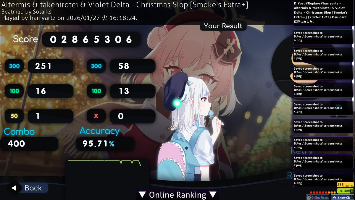 harryartz_sub's tweet photo. my first 600pp!!
ちなみに緊張でspinの後、矢印の所のスライダー切ったせいで678ppから603ppになりました... https://t.co/qubRcSh3uZ